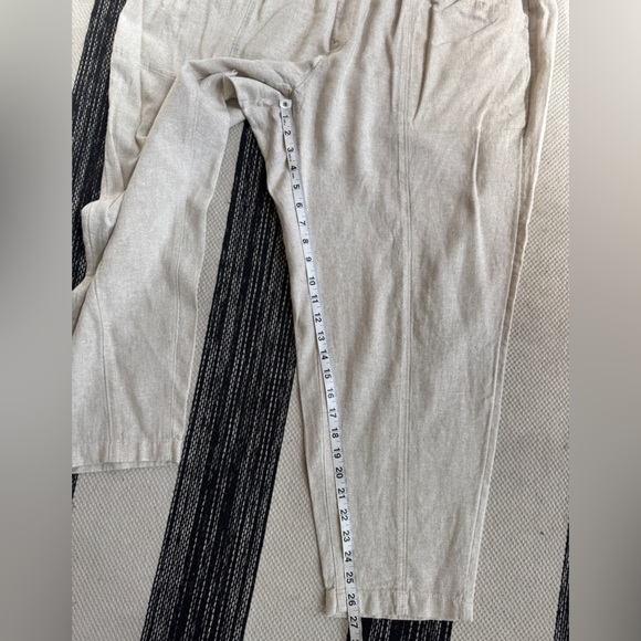 Old Navy Pants‎ Womens Ivory High- Rise Straight Leg Taper Linen Pants Size 2X - Picture 10 of 13